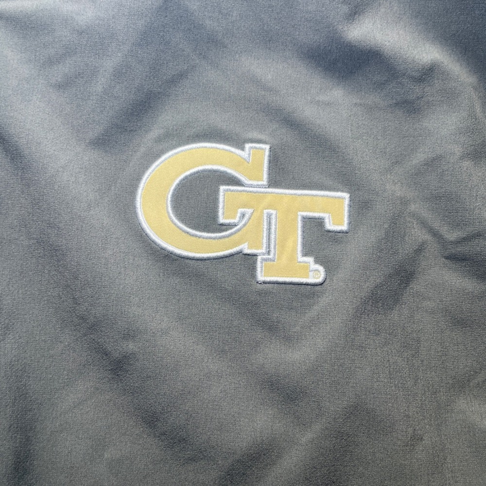 Adidas Georgia Tech Jacket Mens M Grey Excellent Sideline Bomber Windbreaker - Picture 4 of 10